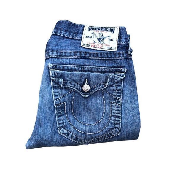True Religion Jeans Size 34 BOOT CUT Blue - Picture 5 of 11